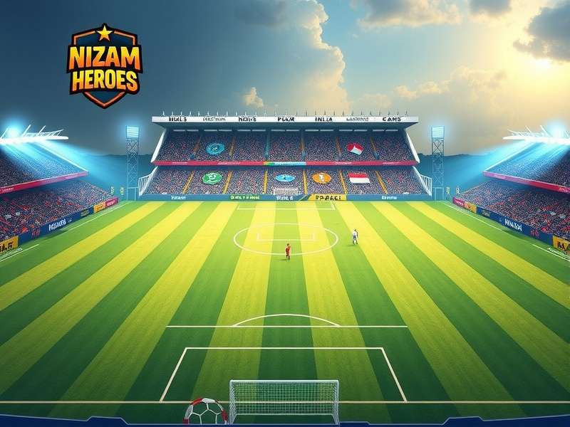 Nizam FC Heroes gameplay screenshot showing Indian stadium